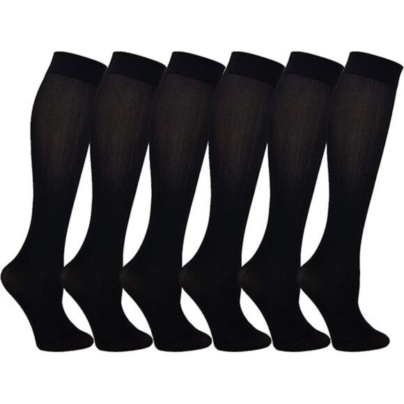 Queen Size Trouser Socks for Women, 6 Pairs Plus Stretchy Opaque - Picture 6 of 6
